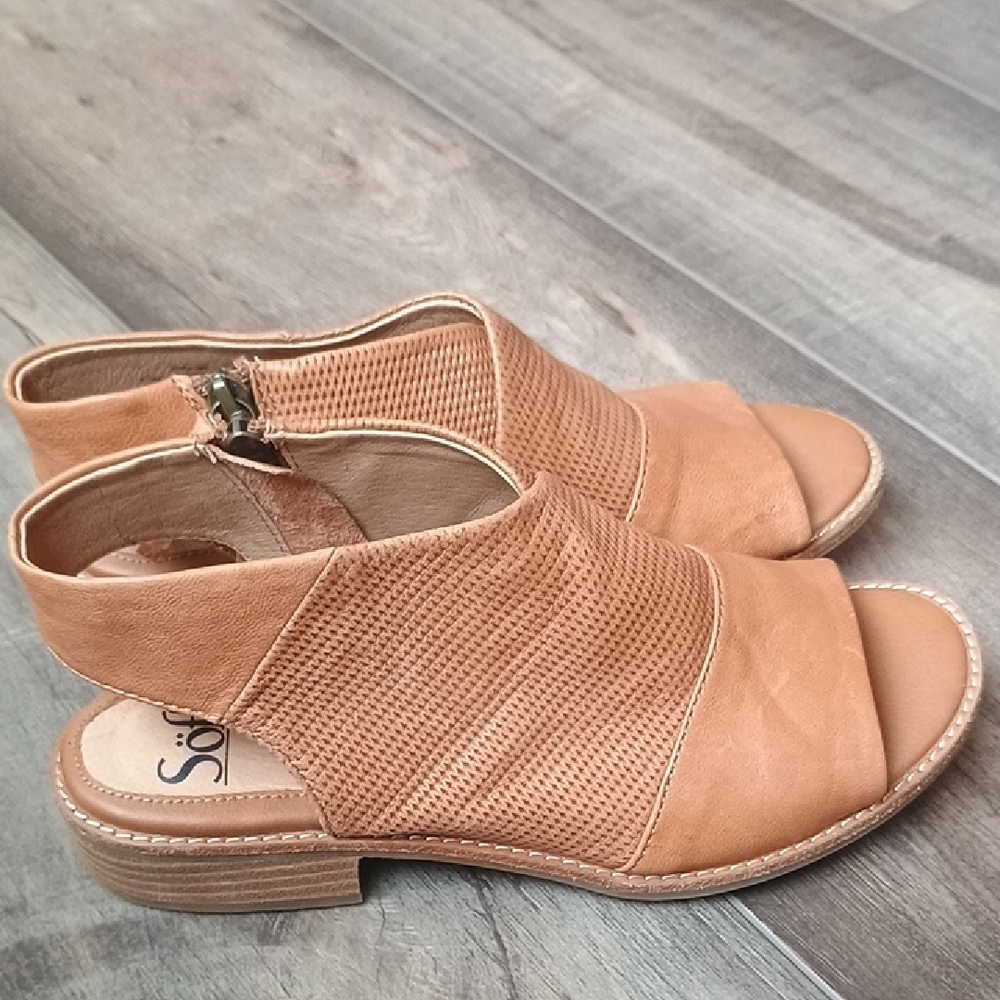 Sofft Tan Peep-Toe Sandals - Picture 8 of 10